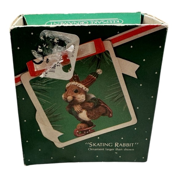Vintage Hallmark Ornament 1983  SKATING RABBIT W/ BOX - Picture 3 of 4